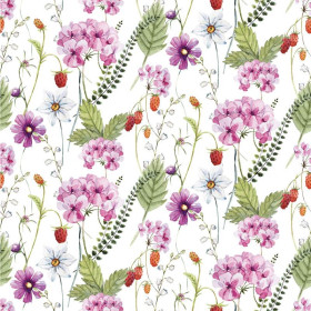 BLUMEN UND WILDE ERDBEEREN (AUF DER WIESE)