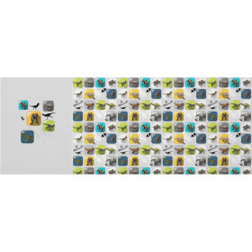 DINO KACHELN MST. 5 / gelb - SINGLE JERSEY PANORAMISCHES PANEL