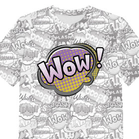 KINDER T-SHIRT- COMICS / wow (violet - rot) - Single Jersey