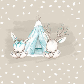 KINDERPYJAMAS "MIKI" - TIERE IN TIPI / WEIßE SPUREN / beige (MAGISCHER WEIHNACHTSWALD) - Nähset