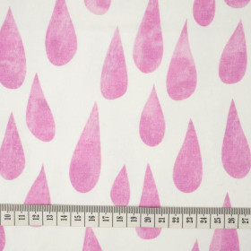GROßE TROPFEN (rosa) / weiß - bio single jerset mit Elastan  Sommersweat