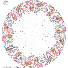  FLOWERS (pat. 7) / white - groß Tellerrock-Panel 
