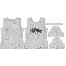 DAMEN T-SHIRT - LOVE / beton - Single Jersey