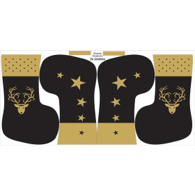 Weihnachtssocken Set - GOLDENE RENTIER / schwarz