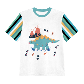 2-PACK - KINDER T-SHIRT - GEMALTE DINOSAURIER - Nähset