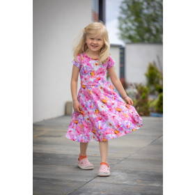 KINDER KLEID "MIA" - BATIK  Ms. 1 / regenbogenfarbig - Nähset