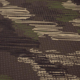 CAMOUFLAGE - Kritzelei / braun - bio single jerset mit Elastan  Sommersweat