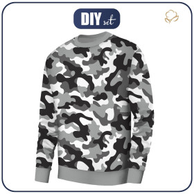 BASIC HERREN SWEATSHIRT (OREGON) - CAMOUFLAGE GRAU - Nähset