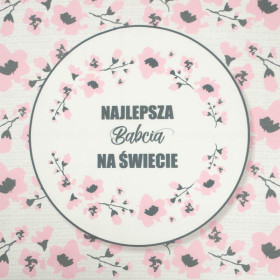 Najlepsza Babcia na Świecie/ Gemalte Blumen- Baumwoll Webware Panel (50cmx75cm)