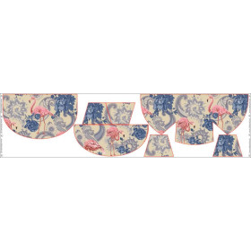 HÜFTTASCHE - FLAMINGOS UND ROSEN (beige) / Größe nach Wahl