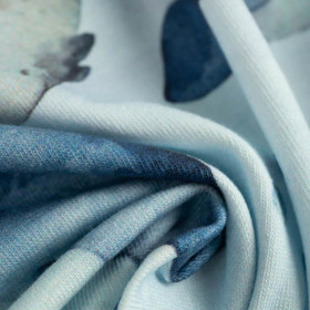 BLAUE WALE (OZEAN WELT) / CAMOUFLAGE m. 2 (hellblau) - bio single jerset mit Elastan Sommersweat