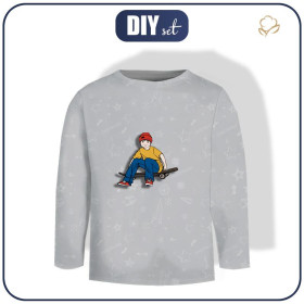 LONGSLEEVE - NOEL (SKATER) / grau - Single Jersey