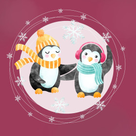 KINDERPYJAMAS "MIKI" - FREUDE PINGUINE M.1 / violet (WEIHNACHTSPINGUINE) - Nähset