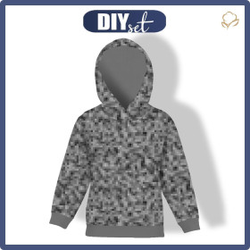 KINDER HOODIE - PIXEL MS.2 / grau - Sommersweat (146/152)