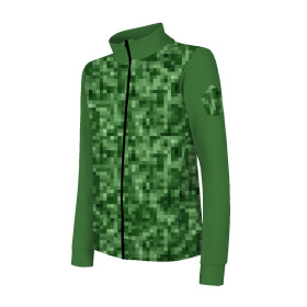 “MAX” KINDER TRAININGSJACKE - PIXEL MS.2 / grün - Maschenware mit kurzem Flor