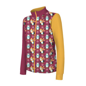 “MAX” KINDER TRAININGSJACKE - PINGUINE / SCHNEEFLOCKEN m. 2 (WEIHNACHTSPINGUINE) - Maschenware mit kurzem Flor