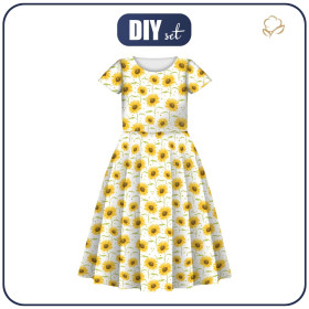 KINDER KLEID "MIA" - SONNENBLUMEN (SÜßE HÄSCHEN) - Nähset