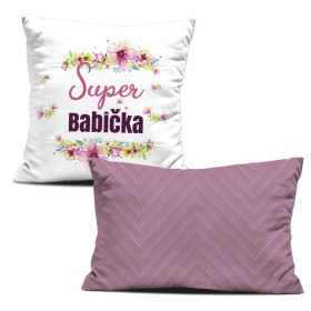 DEKO-KOPFKISSEN - SUPER BABIČKA / rosa