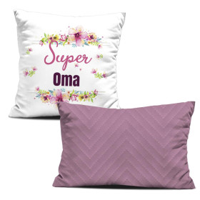 DEKO-KOPFKISSEN - SUPER OMA / rosa