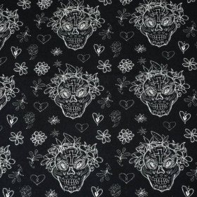 TOTENKÖPFE KONTUR / Kranz (DIA DE LOS MUERTOS) - Single Jersey 