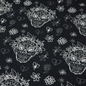 TOTENKÖPFE KONTUR / Kranz (DIA DE LOS MUERTOS) - Single Jersey 