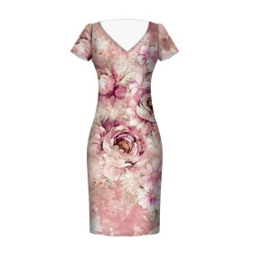 WATERCOLOR FLOWERS MS. 6 - Kleid-Panel Leinen 100%