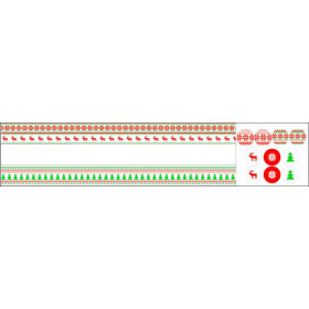 WEIHNACHTSKRANZ - RENTIERE MST. 2 / rot- grün - Nähset