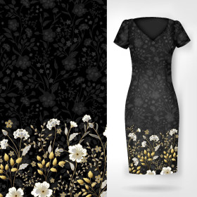 BLUMEN (Motiv 8) / schwarz - Kleid-Panel PTE200