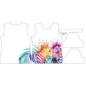 DAMEN T-SHIRT - ZEBRA (regenbogenfarbig) - Single Jersey