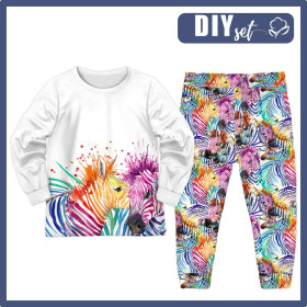 KINDERPYJAMAS "MIKI" - ZEBRA (regenbogenfarbig) - Nähset