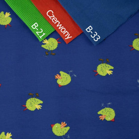 GRÜNE VÖGEL / Blau - Single Jersey 