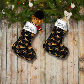 Weihnachtssocken Set - GOLDENE HIRSCHE / schwarz 