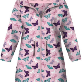 KINDERPARKA (ARIEL) - SCHMETTERLINGE M. 5 / rosa (PURPUR SCHMETTERLINGE) - Nähset