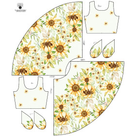 KLEID "ISABELLE" - PASTELL-SONNENBLUMEN M. 3 - Nähset