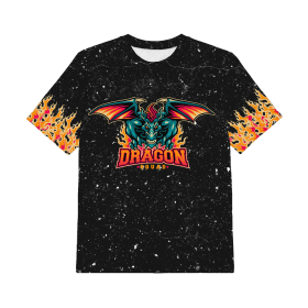 2-PACK - KINDER T-SHIRT  - DRAGON / schwarz - Nähset