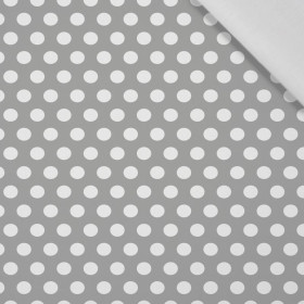 WEIßE TUPFEN / grau - Baumwoll Webware