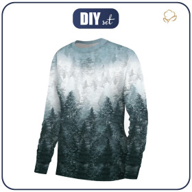 BASIC DAMEN SWEATSHIRT (HANA) - WALD OMBRE (WINTER IM GEBIRGE) - Nähset