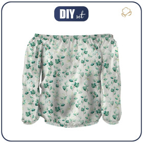 Carmenausschnitt Bluse SOFIA - EUKALYPTEN - Nähset M