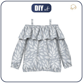 Carmenausschnitt Bluse (VIKI) - WEISSE BLÄTTER - Nähset 