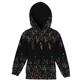 KINDER HOODIE (ALEX) - BLÄTTER M. 3 / SCHWARZ - Nähset