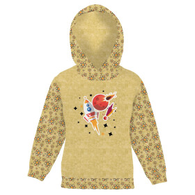KINDER HOODIE (ALEX) - RAKETE UND KOMETEN (WELTRAUMEXPEDITION) / ACID WASH GOLD - Nähset
