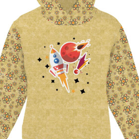 KINDER HOODIE (ALEX) - RAKETE UND KOMETEN (WELTRAUMEXPEDITION) / ACID WASH GOLD - Nähset