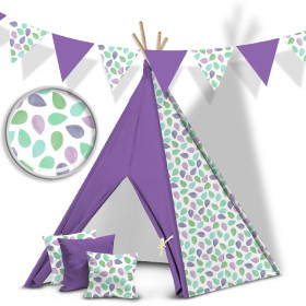 GROßE BLÄTTER MIX / grün - HOME DECOR PREMIUM Webware