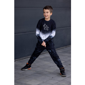 Jogginganzug für Kinder (MILAN) - RAUMSCHIFF (WELTRAUMEXPEDITION) / Streifen - Nähset