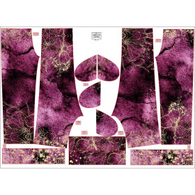 KINDER JOGGINGHOSE (ROBIN) - BLUMEN / goldener Umriss Ms. 1 / AQUARELL MARMOR - Nähset