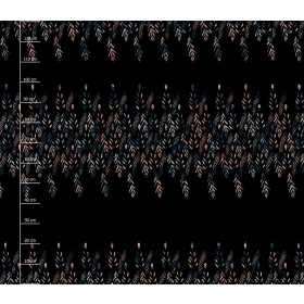 BLÄTTER M. 3 / SCHWARZ - Kleid-Panel krepp