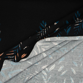 BLÄTTER M. 3 / SCHWARZ - Single Jersey Sommersweat