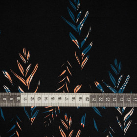 BLÄTTER M. 3 / SCHWARZ - Single Jersey Sommersweat