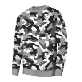 BASIC HERREN SWEATSHIRT (OREGON) - CAMOUFLAGE GRAU - Nähset