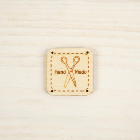 Holzetikett Quadratisch - HAND MADE / Schere